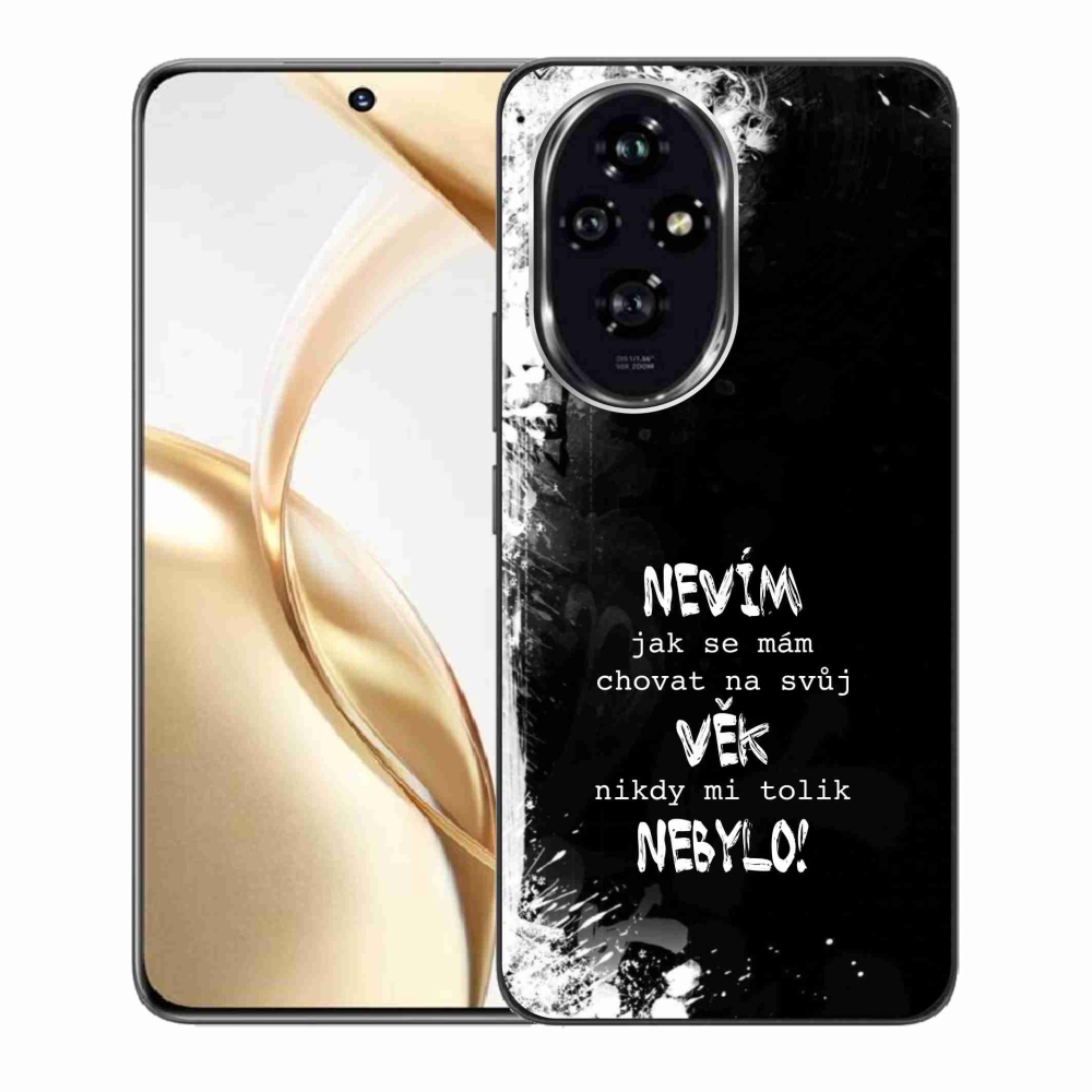 Gélový kryt mmCase na Honor 200 5G - vtipný text 14 čierne pozadie
