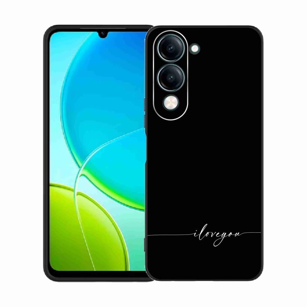 Gélový kryt mmCase na Vivo Y29s 5G - I love you čierne pozadie