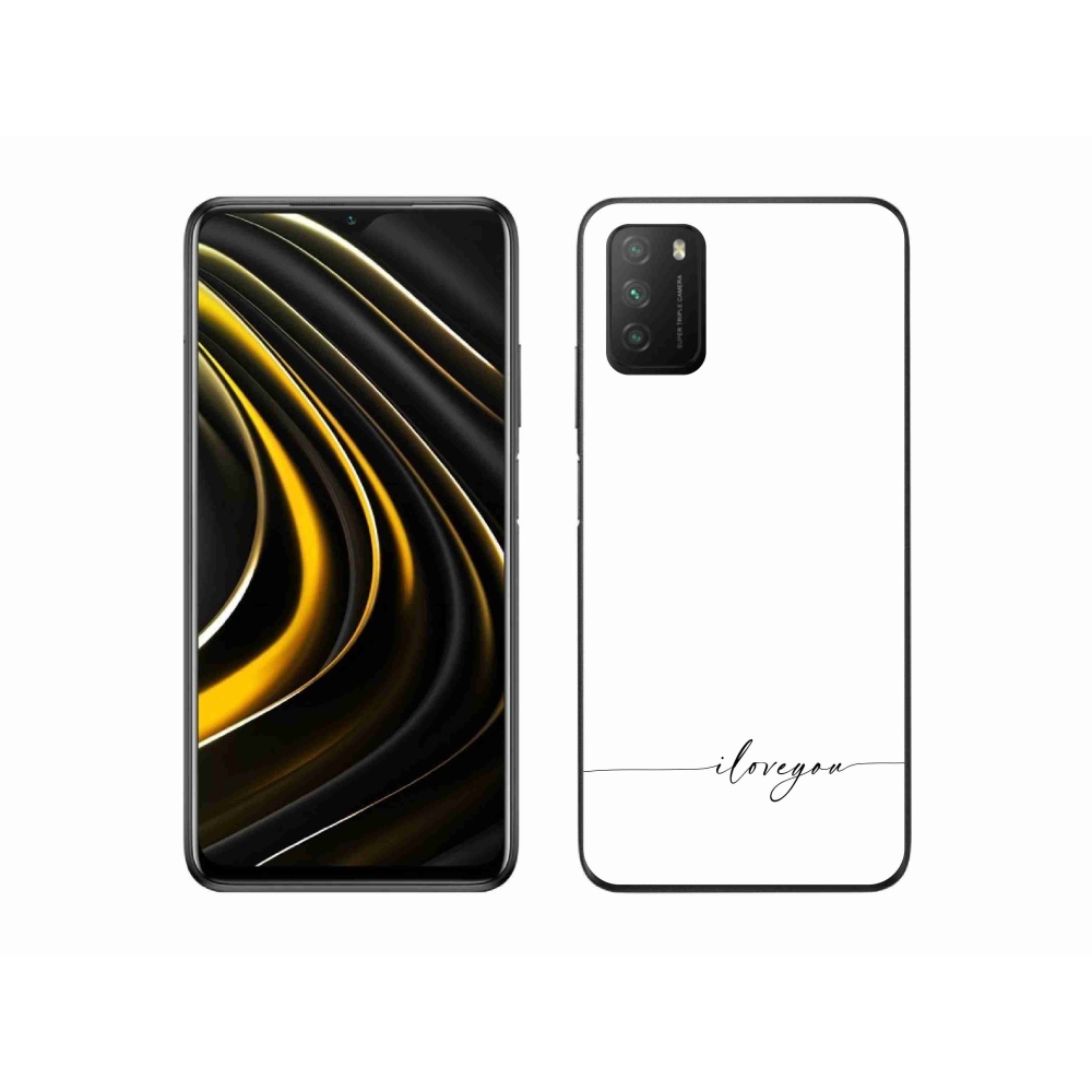 Gélový kryt mmCase na Xiaomi Poco M3 - I love you biele pozadie