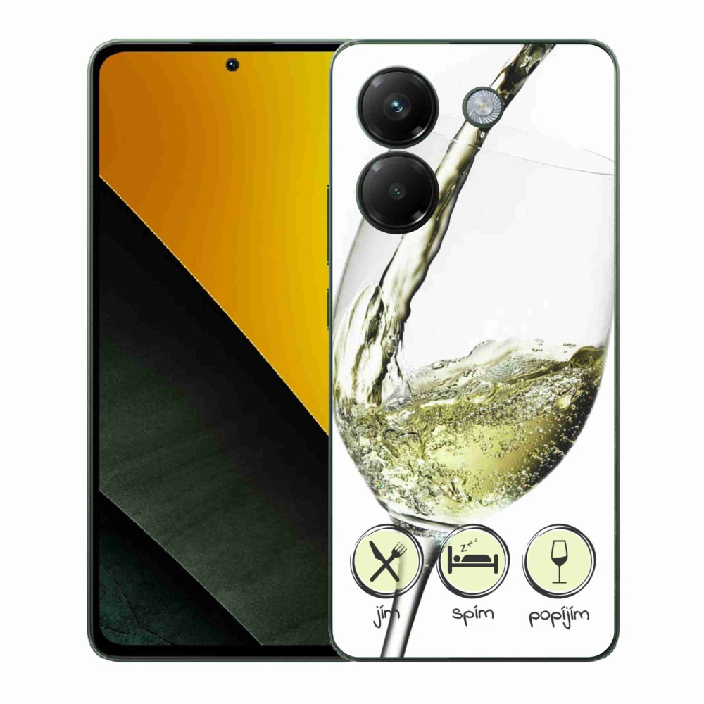 Gélový kryt mmCase na Xiaomi Poco M7 Pro 5G - pohár vína bielej