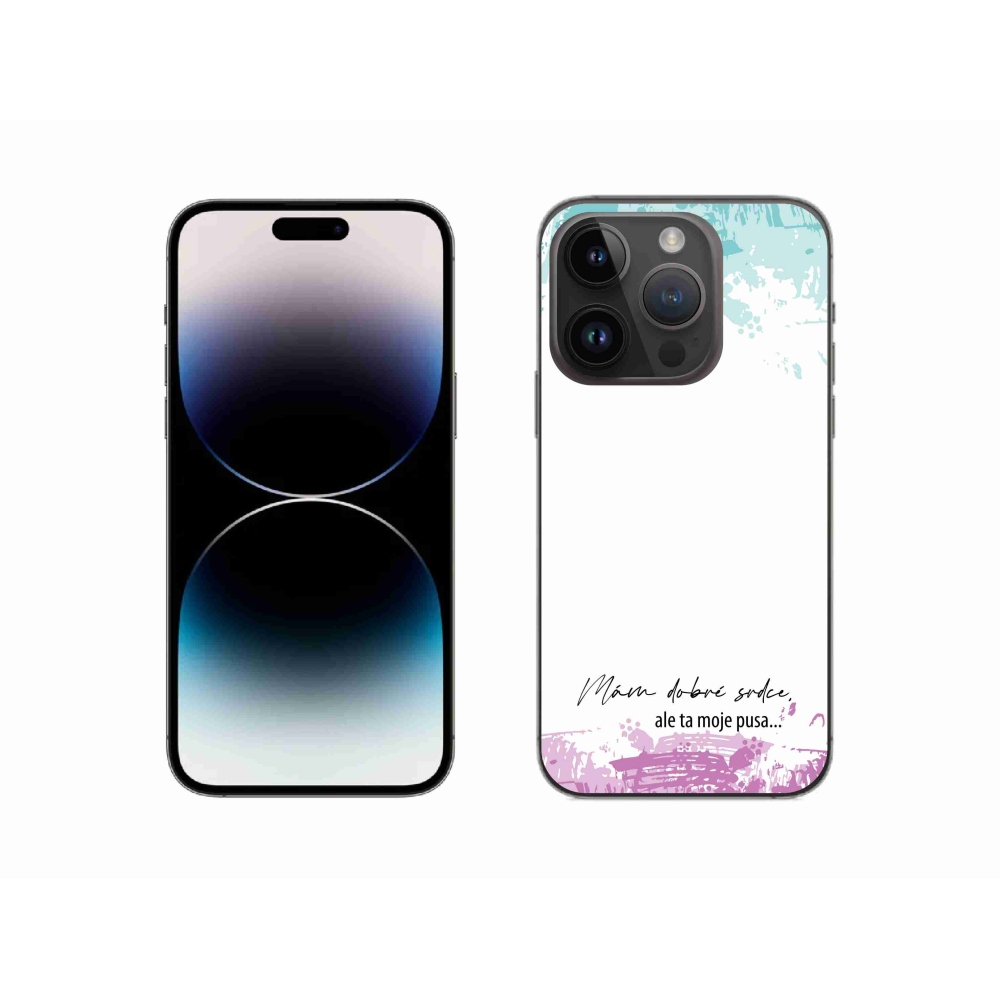 Gélový kryt mmCase na iPhone 14 Pro 6.1 - vtipný text 3 biele pozadie