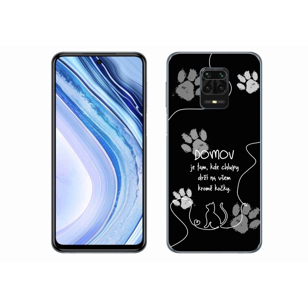 Gélový kryt mmCase na Xiaomi Redmi Note 9S - mačacie motív čierne pozadie