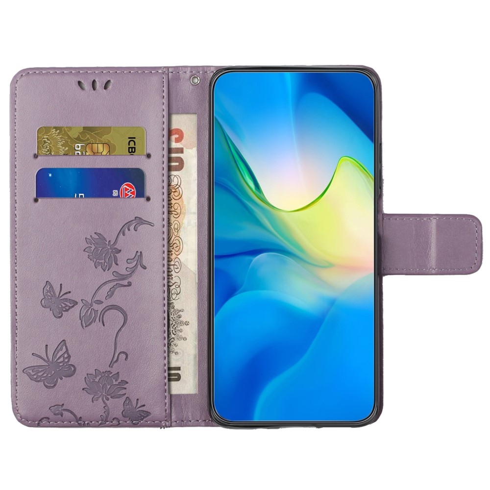 Flower knižkové púzdro na Samsung Galaxy A15 4G/5G - svetlofialové