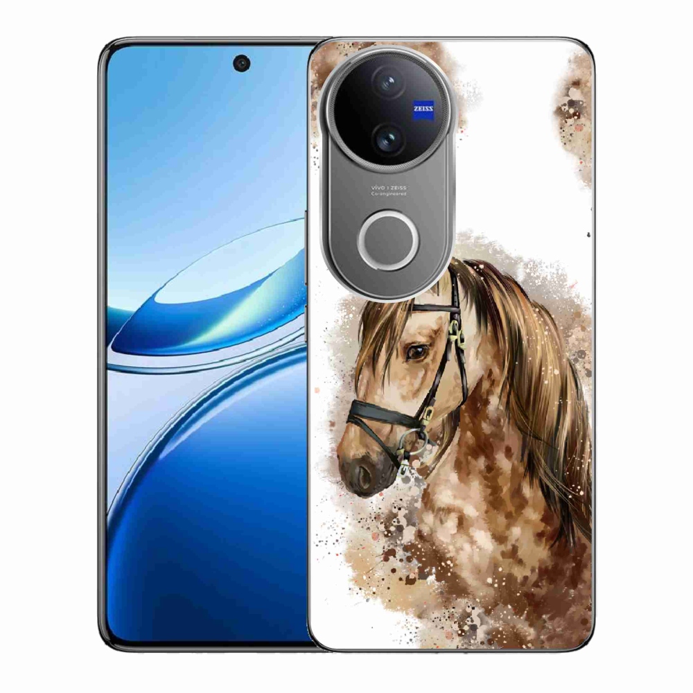 Gélový kryt mmCase na Vivo V50 5G - hnedý kreslený kôň