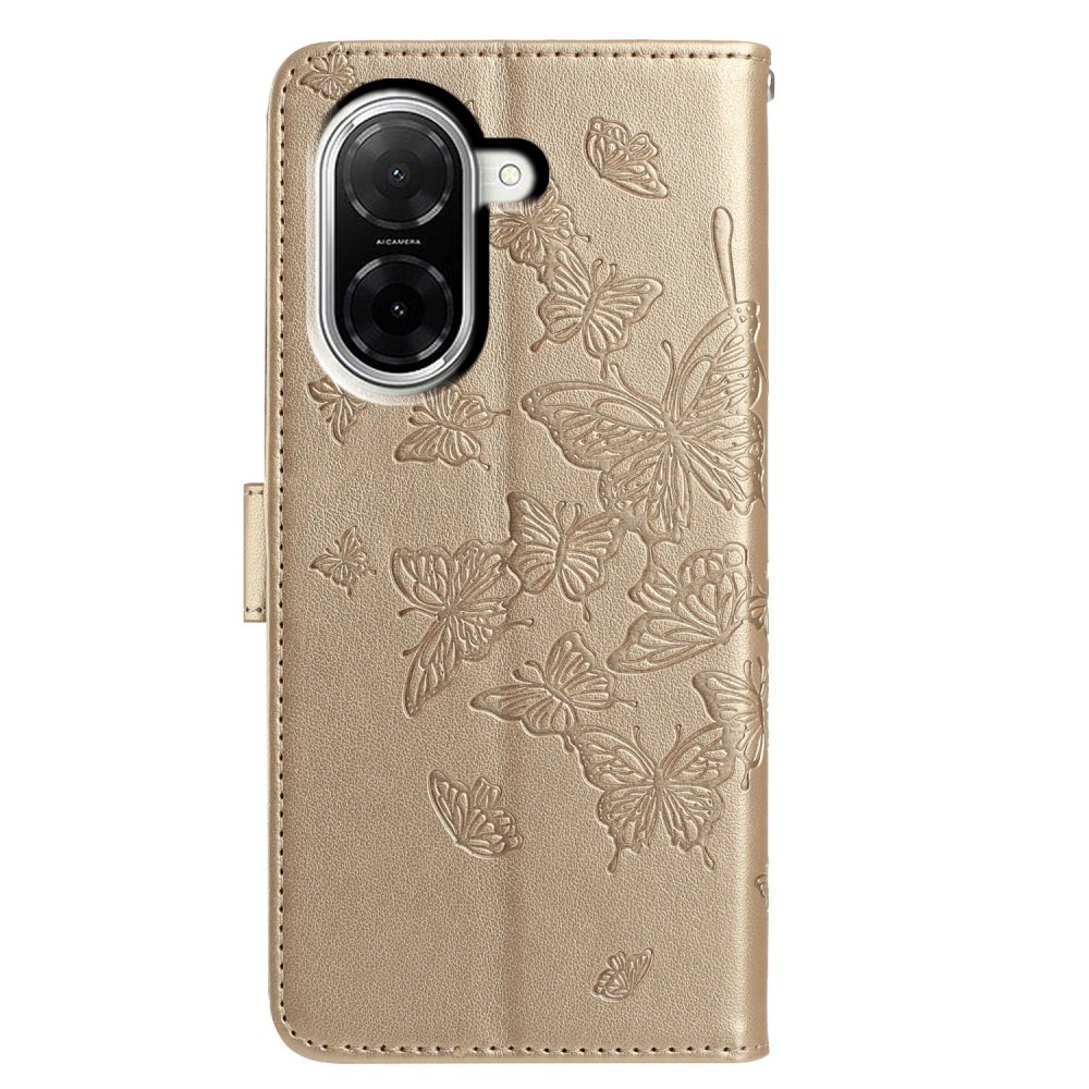 Floral Butterfly knižkové puzdro na Xiaomi Redmi A5 (171.7x77.8x8.3mm) - zlaté