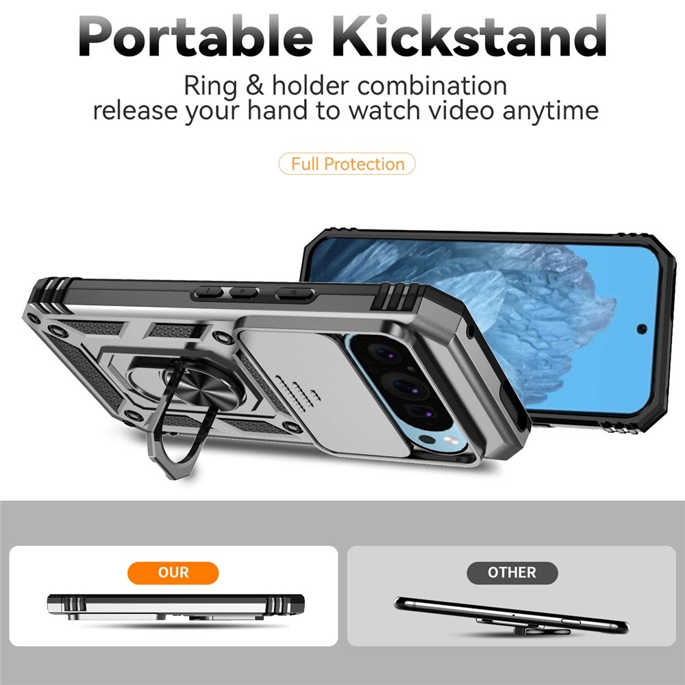 Slide odolný kryt na Google Pixel 10 Pro/Pixel 10/9 Pro/9 - strieborný