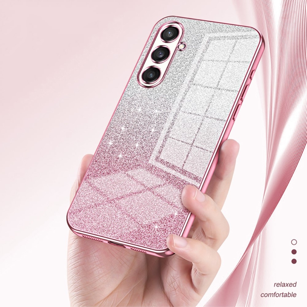 Cut gélový trblietavý obal na Samsung Galaxy S23 FE - ružový