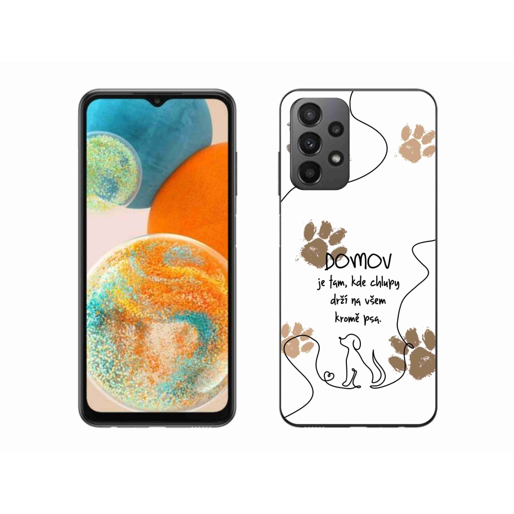 Gélový kryt mmCase na Samsung Galaxy A23 4G/5G - psí motív biele pozadie