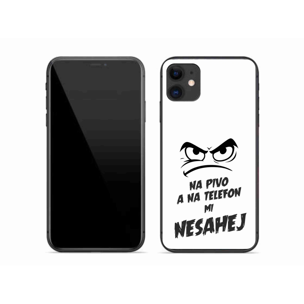 Gélový kryt mmCase na iPhone 11 - pivný motív 2 biele pozadie