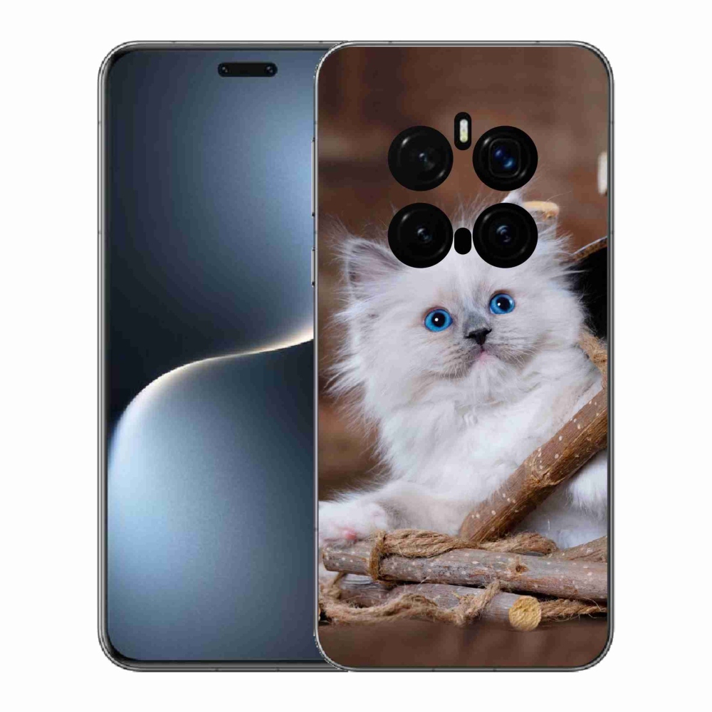 Gélový kryt mmCase na Honor Magic 7 Pro 5G - biele mačiatko