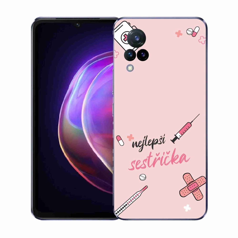 Gélový kryt mmCase na Vivo V21 4G/5G - najlepšia sestrička ružové pozadie