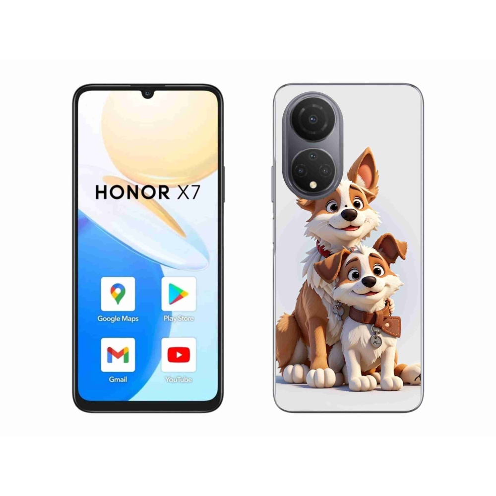 Gélový kryt mmCase na Honor X7 - kreslenie psy