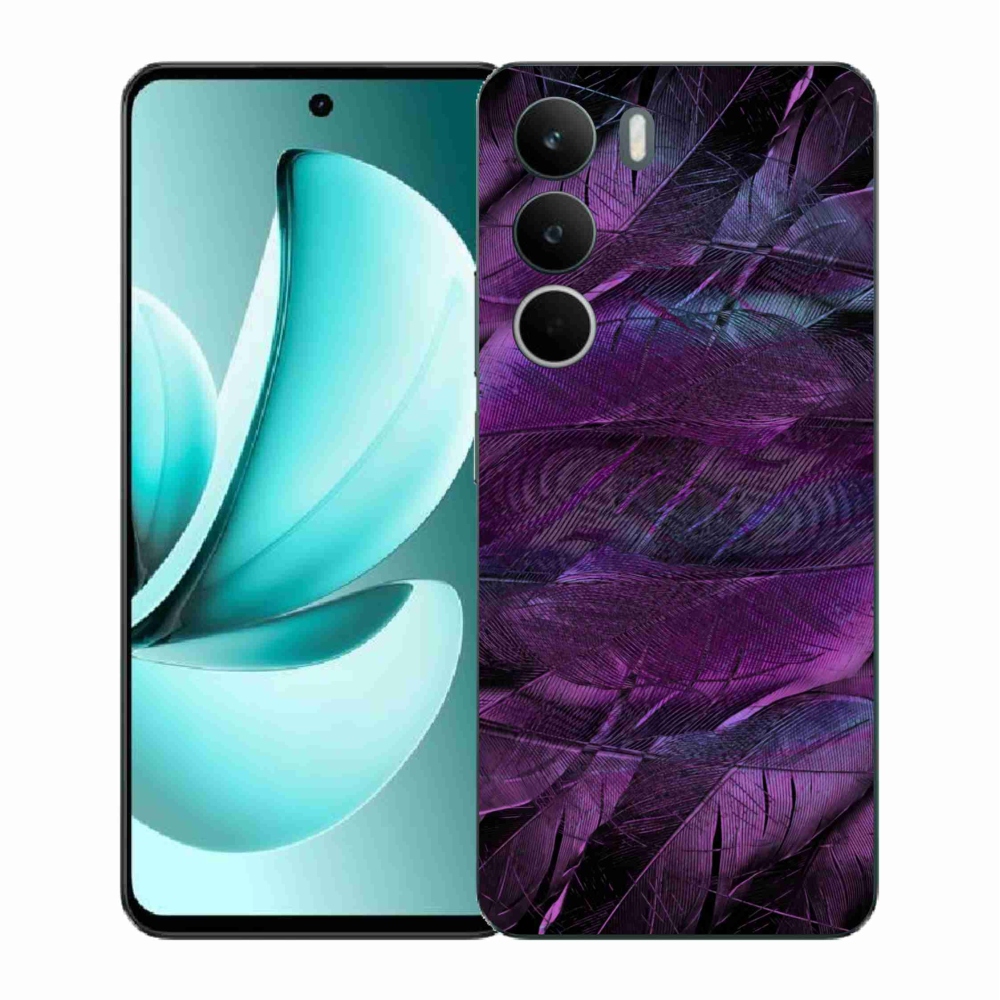 Gélový kryt mmCase na Realme C71 - fialové pierka