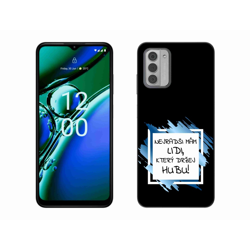 Gélový kryt mmCase na Nokia G42 - vtipný text 7 bieločierne pozadie