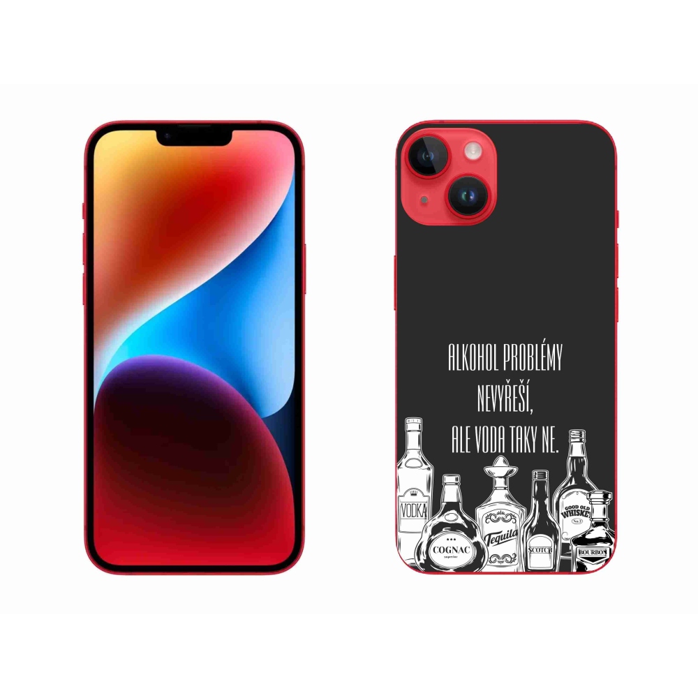 Gélový kryt mmCase na iPhone 14 Plus - vtipný text čierne pozadie