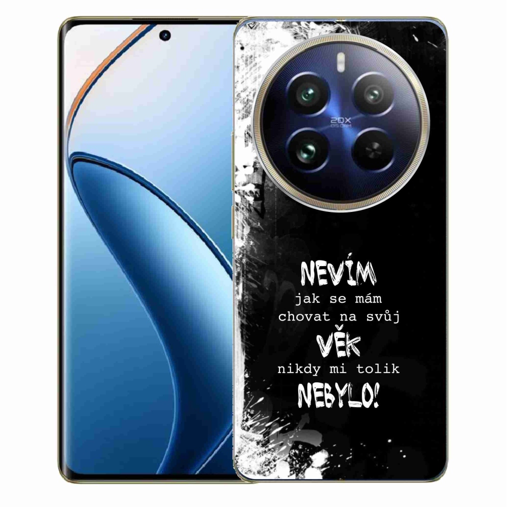 Gélový kryt mmCase na Realme 12 Pro 5G/12 Pro+ 5G - vtipný text 14 čierne pozadie