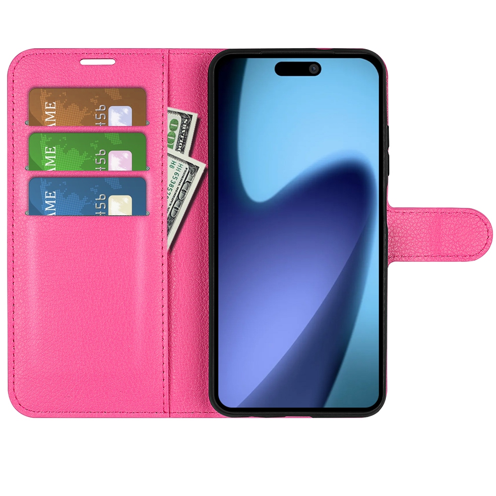 Litchi knižkové púzdro na iPhone 17 Air - rose