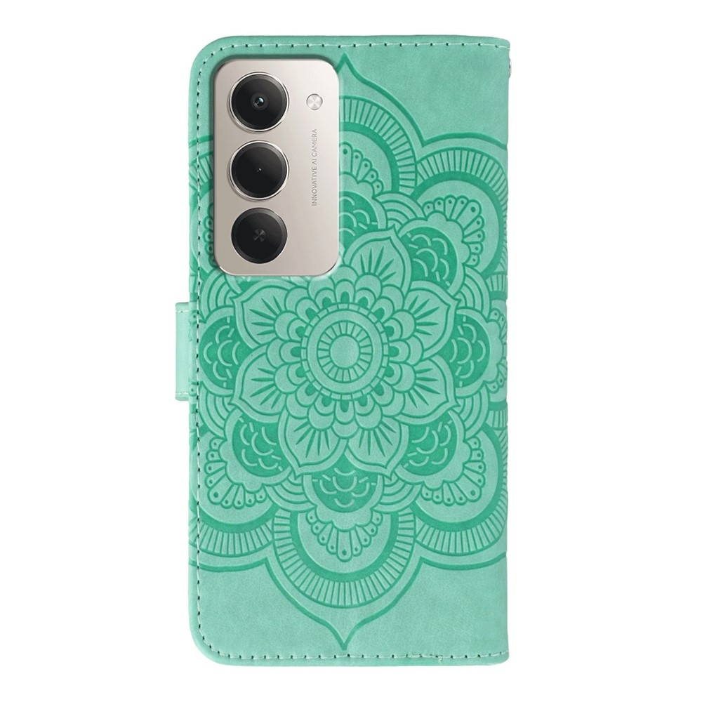 Mandala knižkové puzdro na Xiaomi Redmi 15 5G - modrozelené