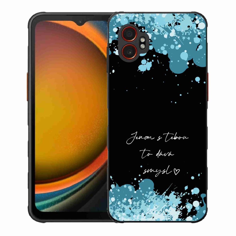 Gélový kryt mmCase na Samsung Galaxy Xcover 7 Pro - zamilovaný text čierne pozadie