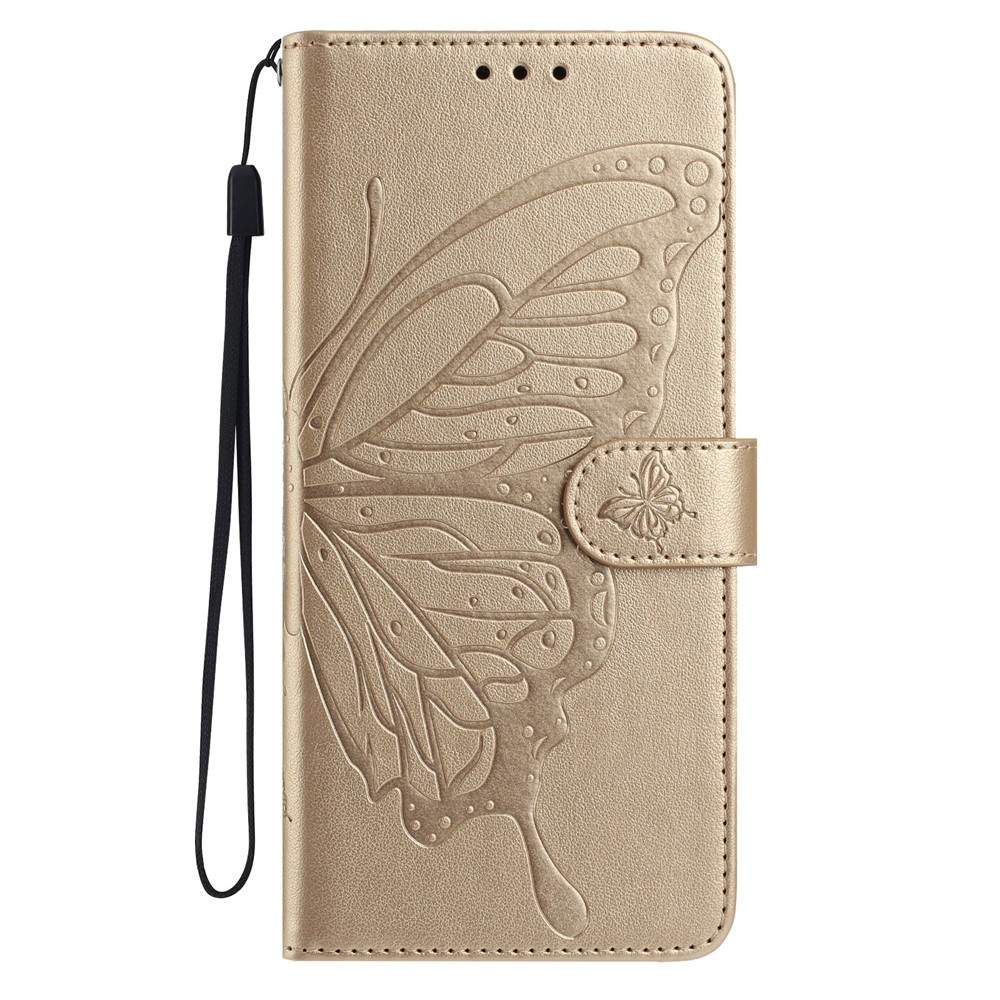 Floral Butterfly knižkové púzdro na Xiaomi 15T Pro - zlaté