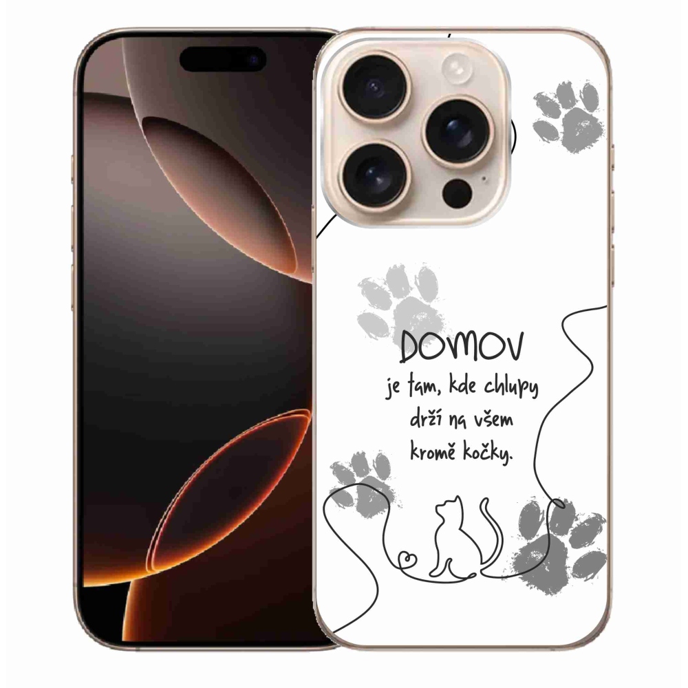 Gélový kryt mmCase na iPhone 16 Pro Max - mačacie motív biele pozadie