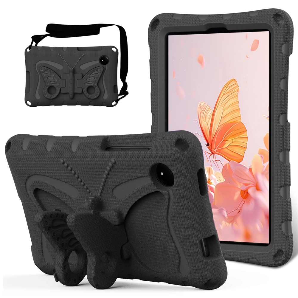 Kids Butterfly EVA odolné púzdro s popruhom na tablet Xiaomi Redmi Pad SE 8.7 - čierne