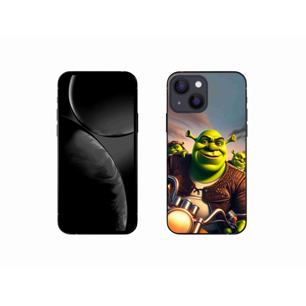 Gélový kryt mmCase na iPhone 13 mini 5.4 - shrek na motorke