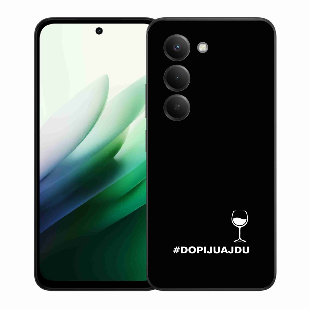 Gélový kryt mmCase na Xiaomi Redmi 15 5G (169mm) - vínny motív čierne pozadie