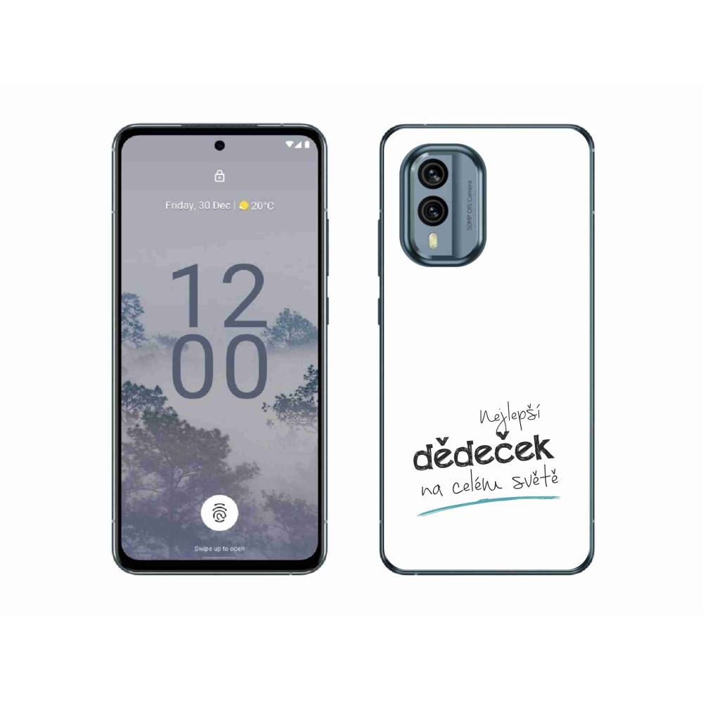Gélový kryt mmCase na Nokia X30 5G - najlepší dedko 3 biele pozadie