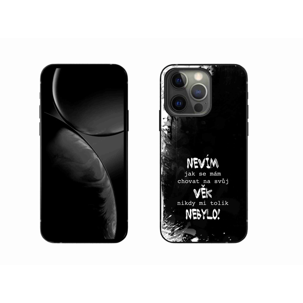 Gélový kryt mmCase na iPhone 13 Pro 6.1 - vtipný text 14 čierne pozadie