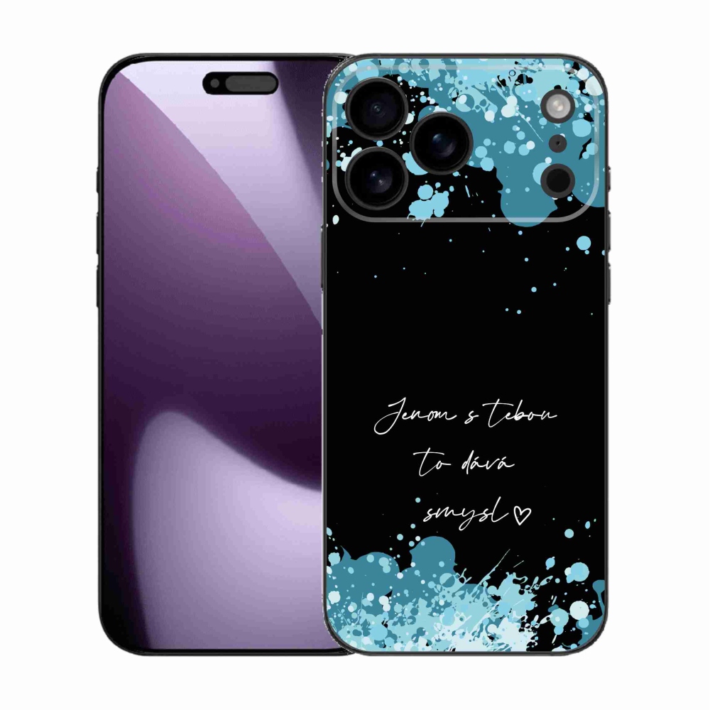 Gélový kryt mmCase na iPhone 17 Pro Max - zamilovaný text čierne pozadie