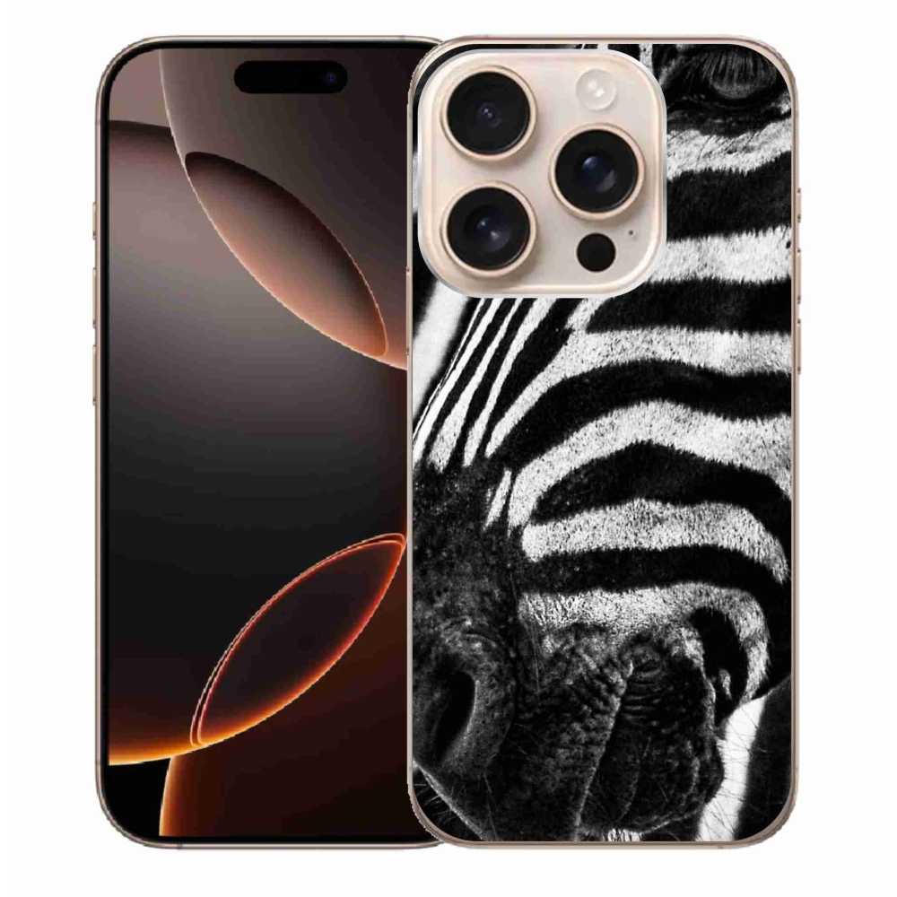 Gélový kryt mmCase na iPhone 16 Pro Max - zebra