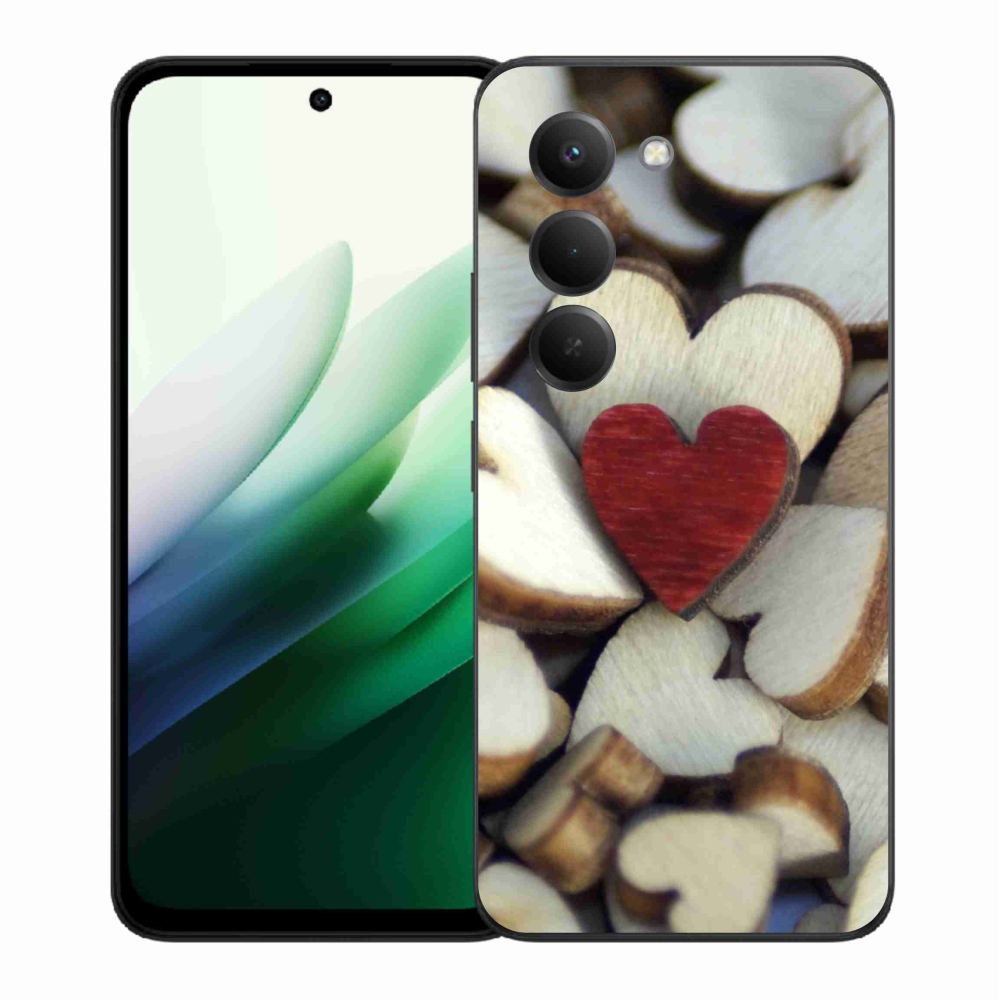 Gélový kryt mmCase na Xiaomi Redmi 15 5G (169mm) - gravírované červené srdce