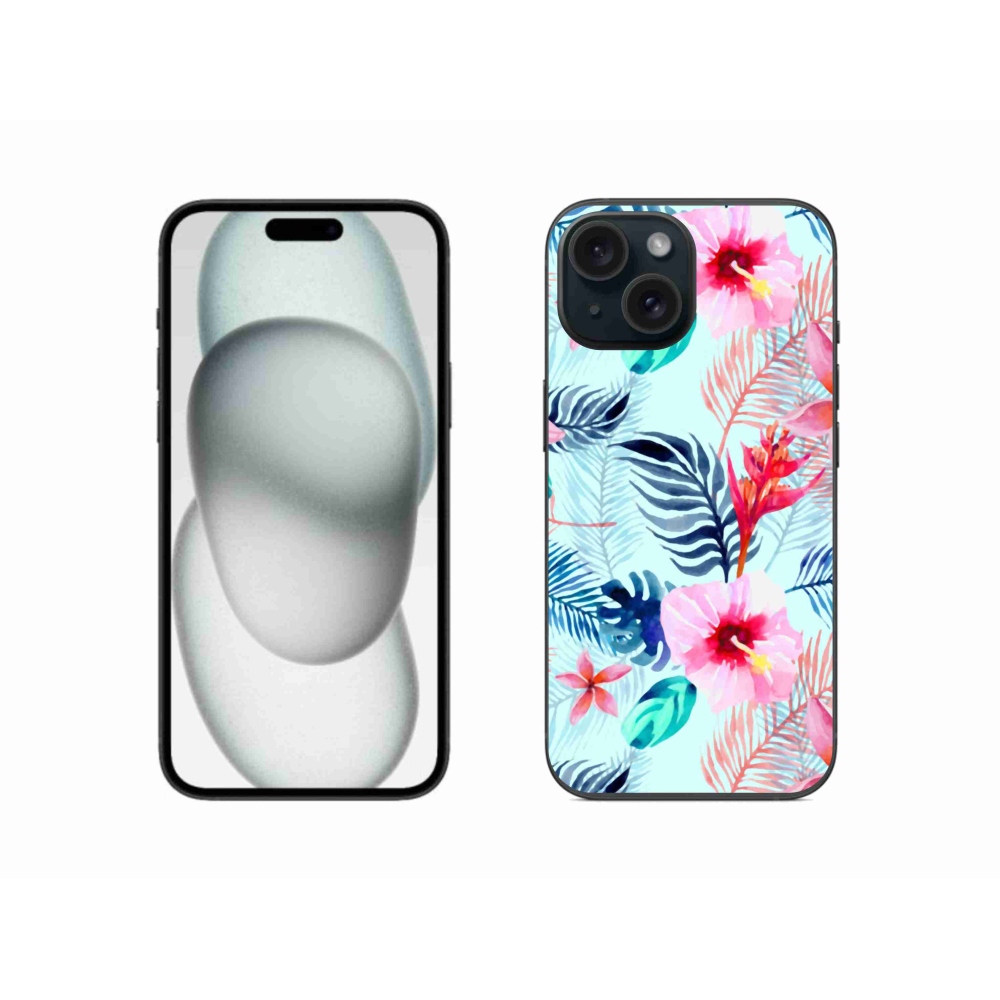 Gélový kryt mmCase na iPhone 15 - kvety