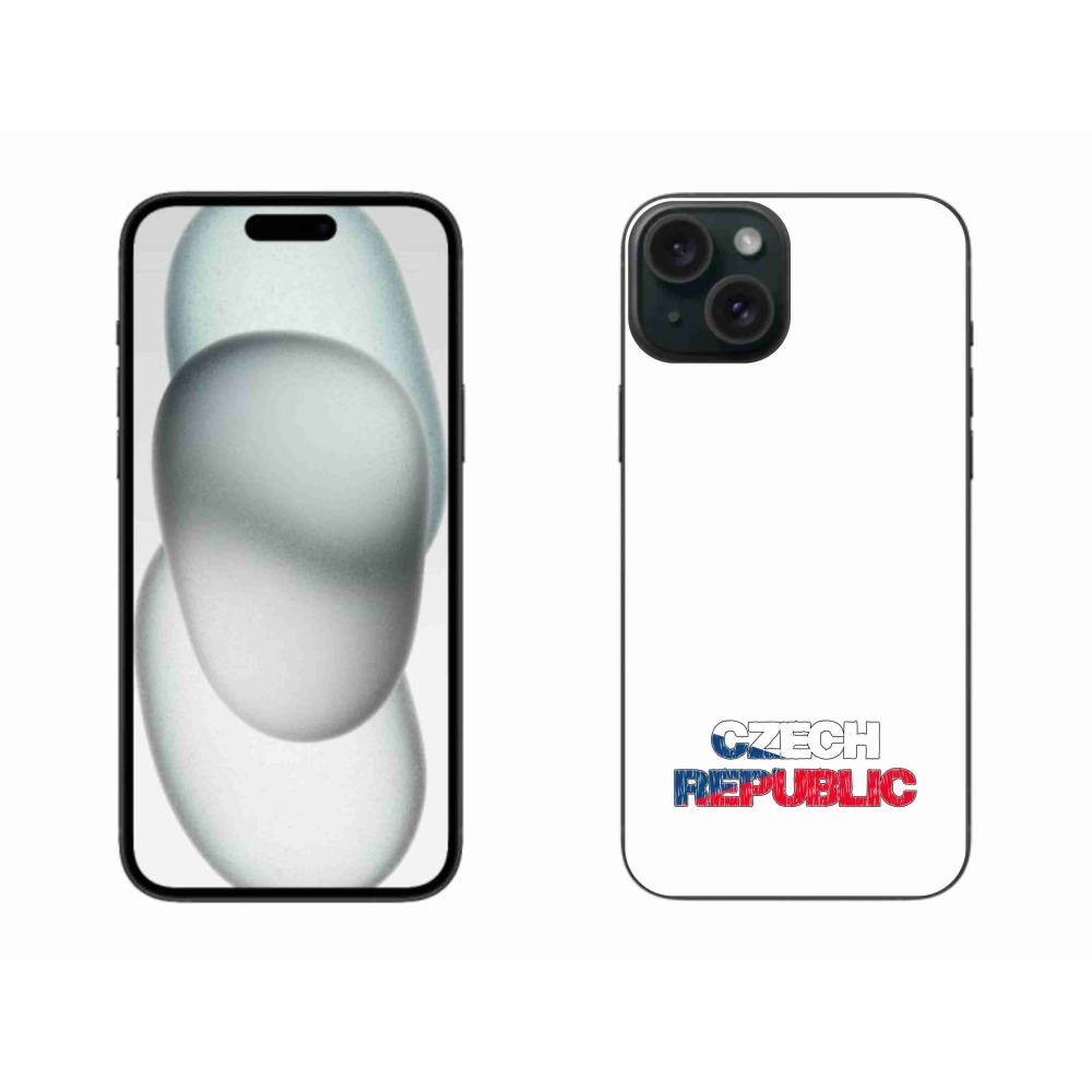 Gélový kryt mmCase na iPhone 15 Plus - Czech Republic biele pozadie