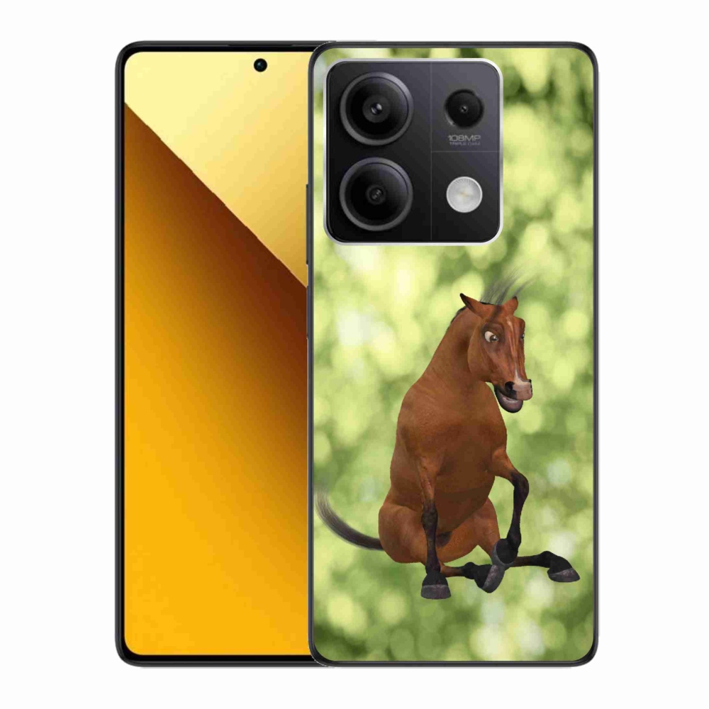 Gélový kryt mmCase na Xiaomi Redmi Note 13 5G - hnedý kreslený kôň 1