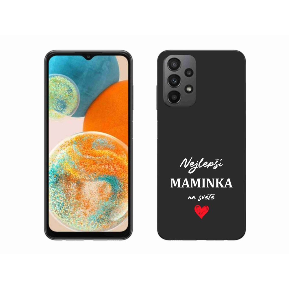 Gélový kryt mmCase na Samsung Galaxy A23 4G/5G - najlepšia mamička 1 čierne pozadie
