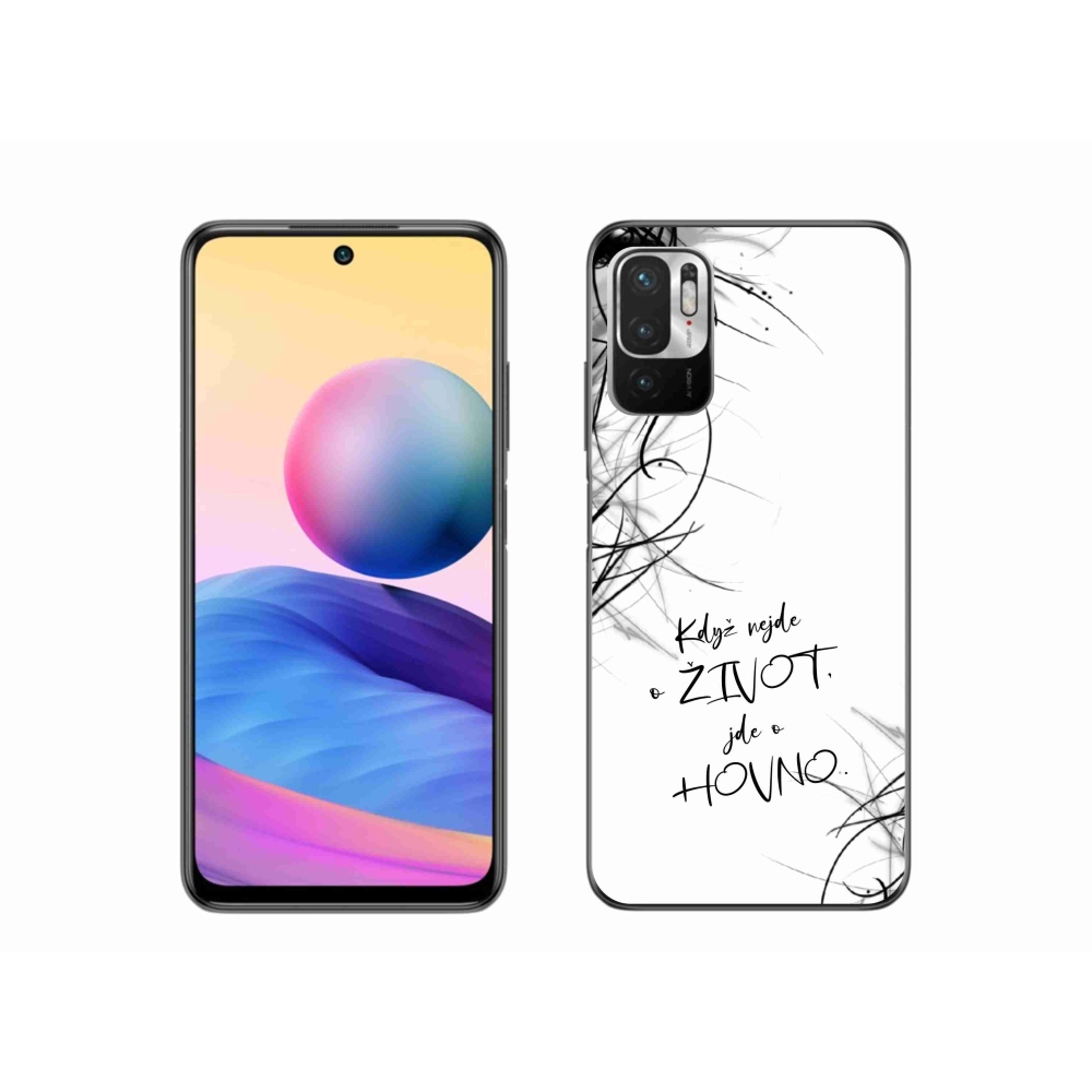 Gélový kryt mmCase na Xiaomi Redmi Note 10 5G - vtipný text 16 biele pozadie