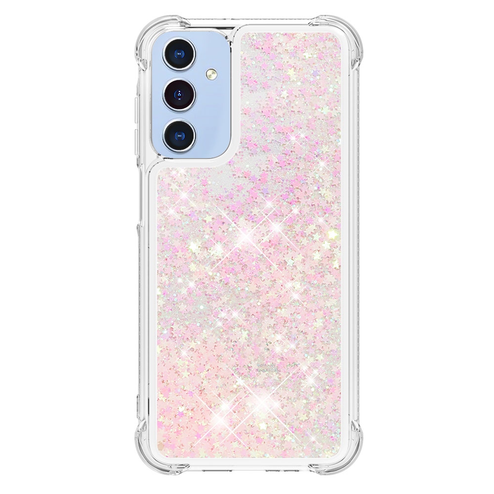 Glitter presýpacie gélový obal na Samsung Galaxy A17 5G - ružový/hviezdičky