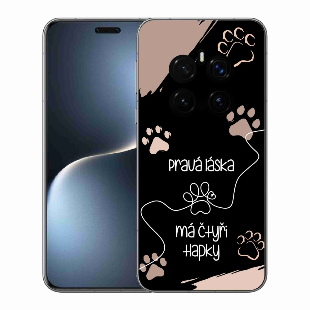 Gélový kryt mmCase na Honor Magic 7 Pro 5G - psí motív 1 čierne pozadie