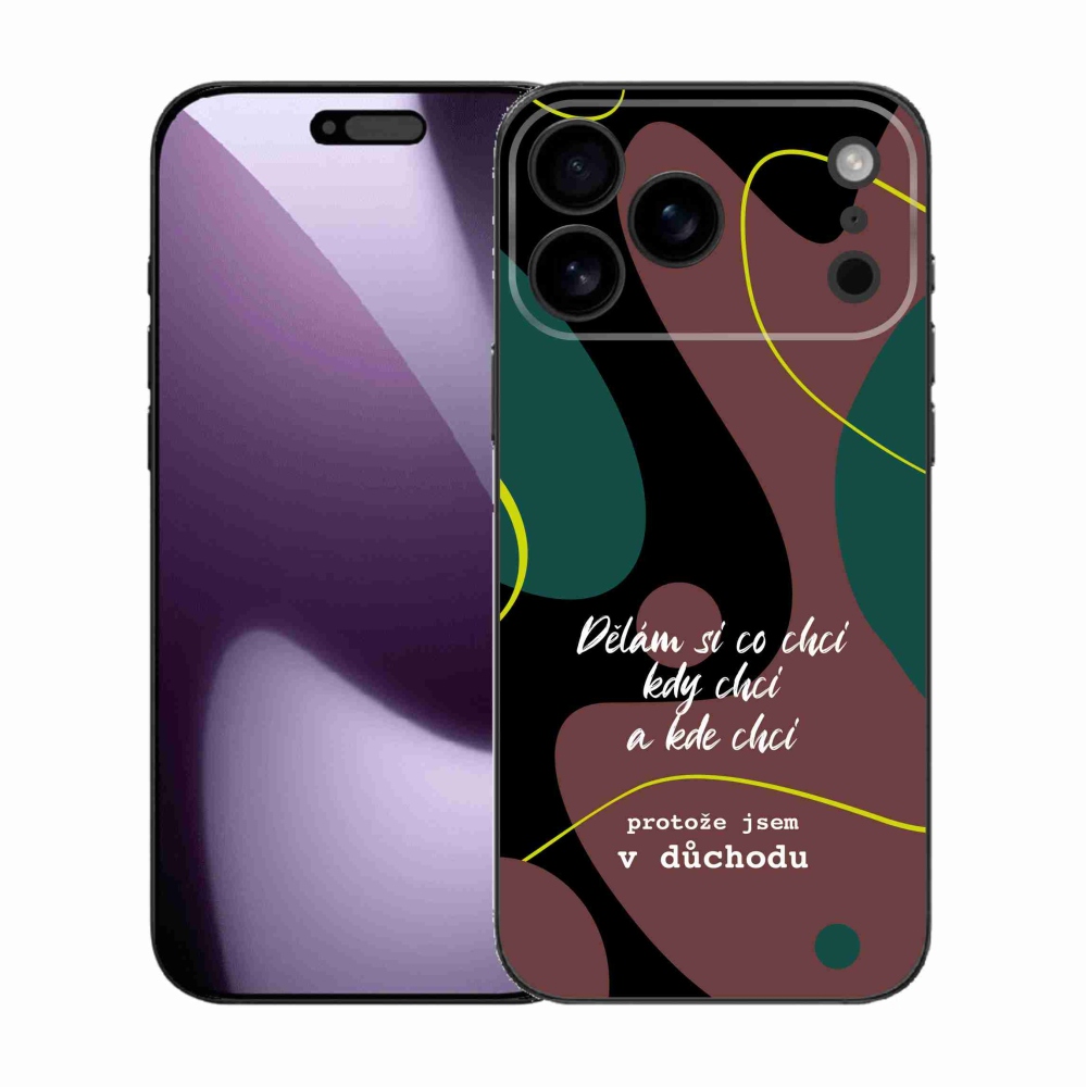 Gélový kryt mmCase na iPhone 17 Pro Max - vtipný text 10 čierne pozadie