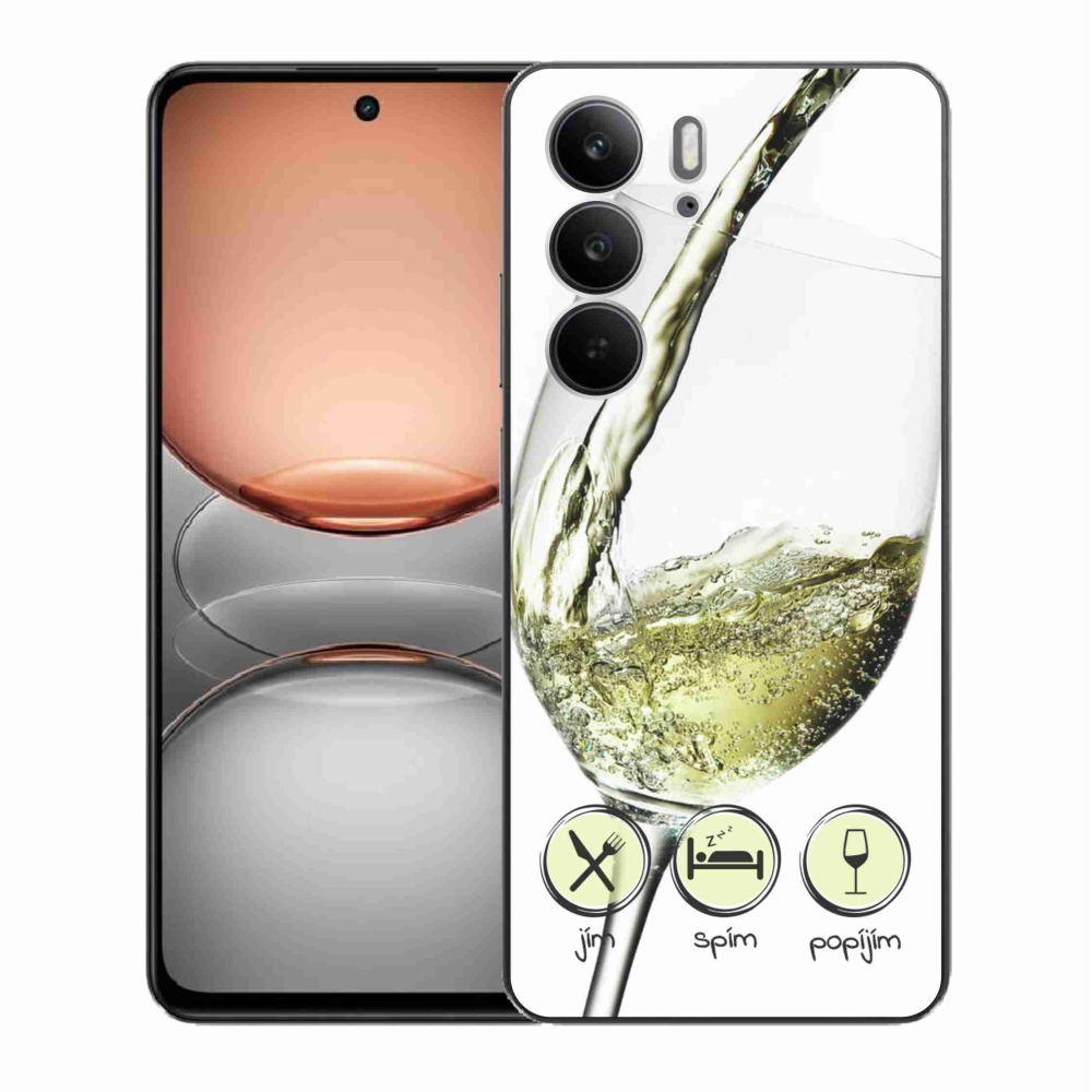 Gélový kryt mmCase na Realme C75 - pohár vína bielej