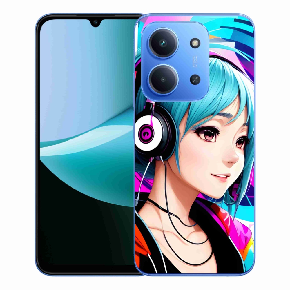 Gélový kryt mmCase na Xiaomi Redmi 15C 4G/5G (173mm) - dievča so slúchadlami