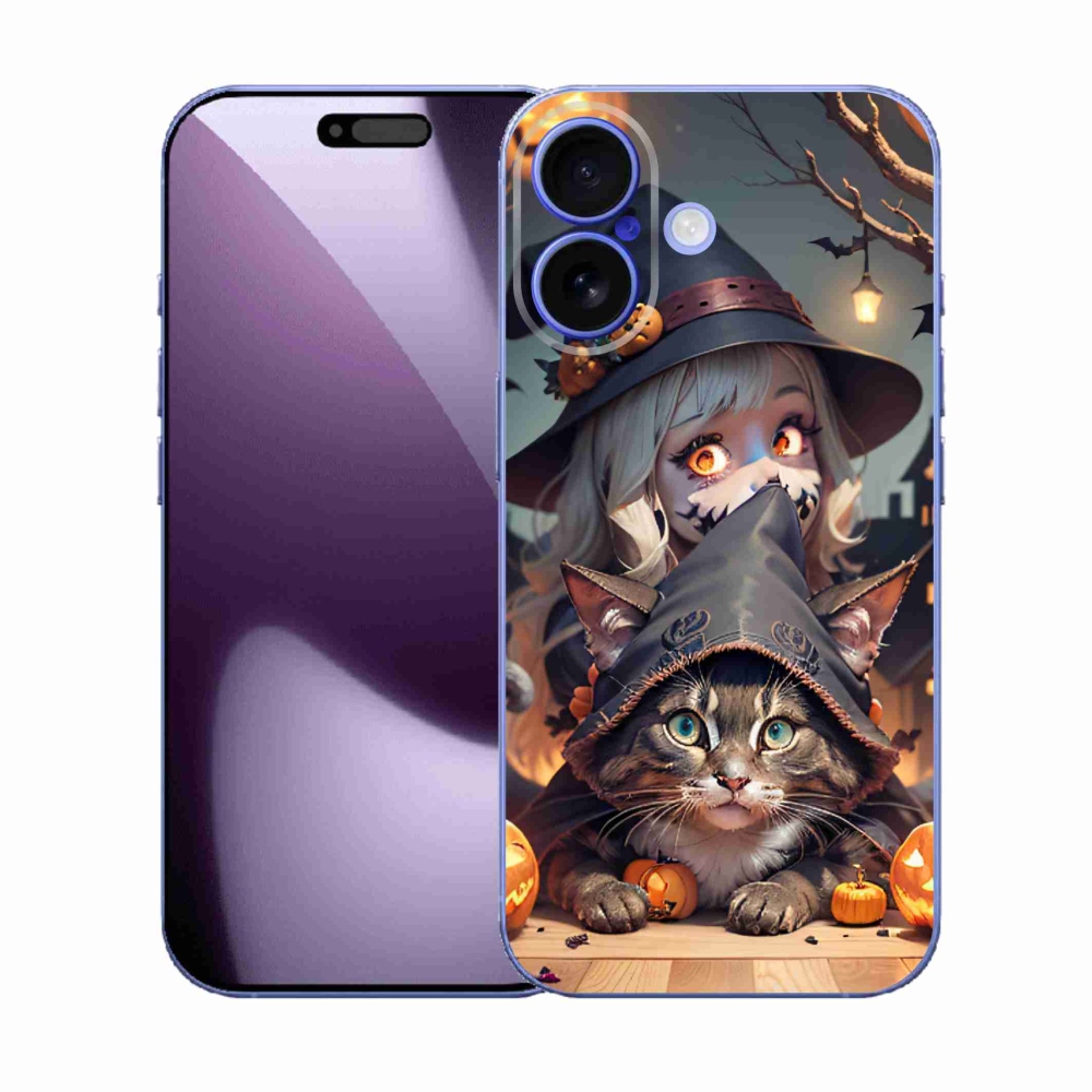 Gélový kryt mmCase na iPhone 17 - čarodejnica s mačkou