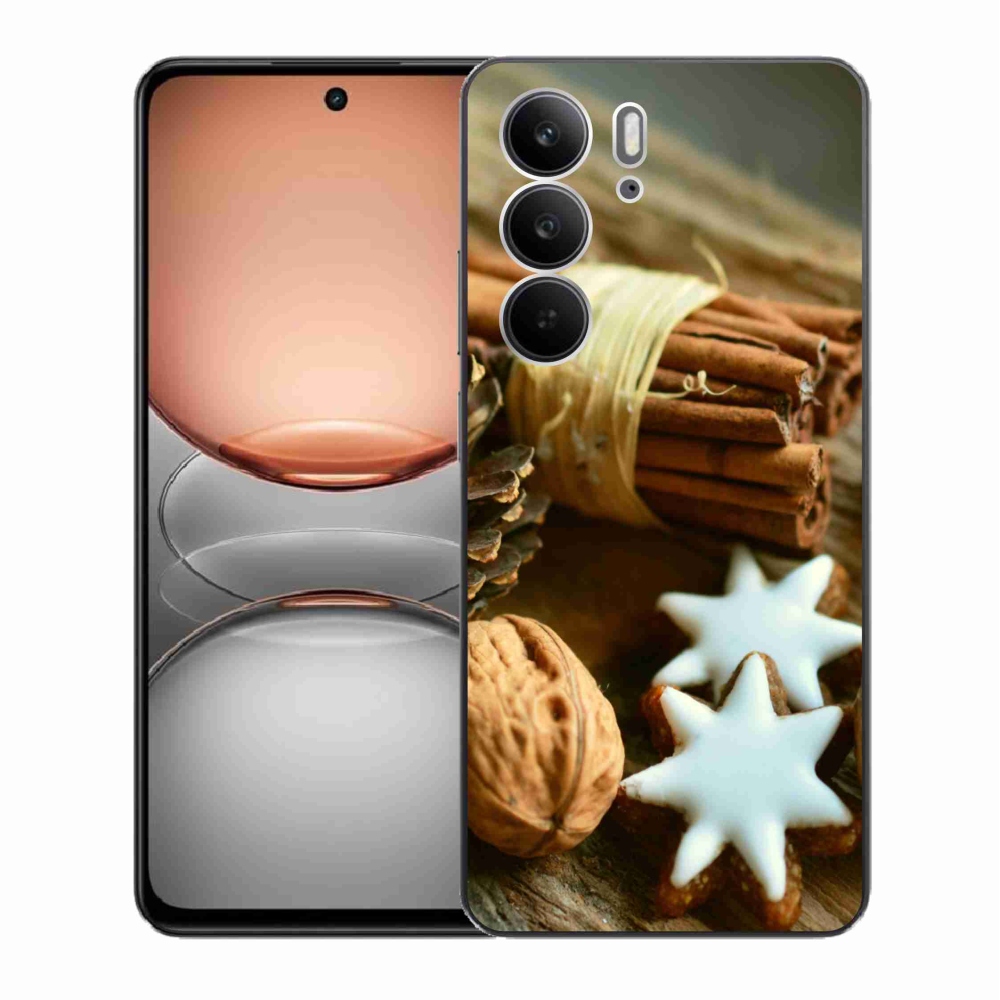Gélový kryt mmCase na Realme C75 - škorica a perníčky