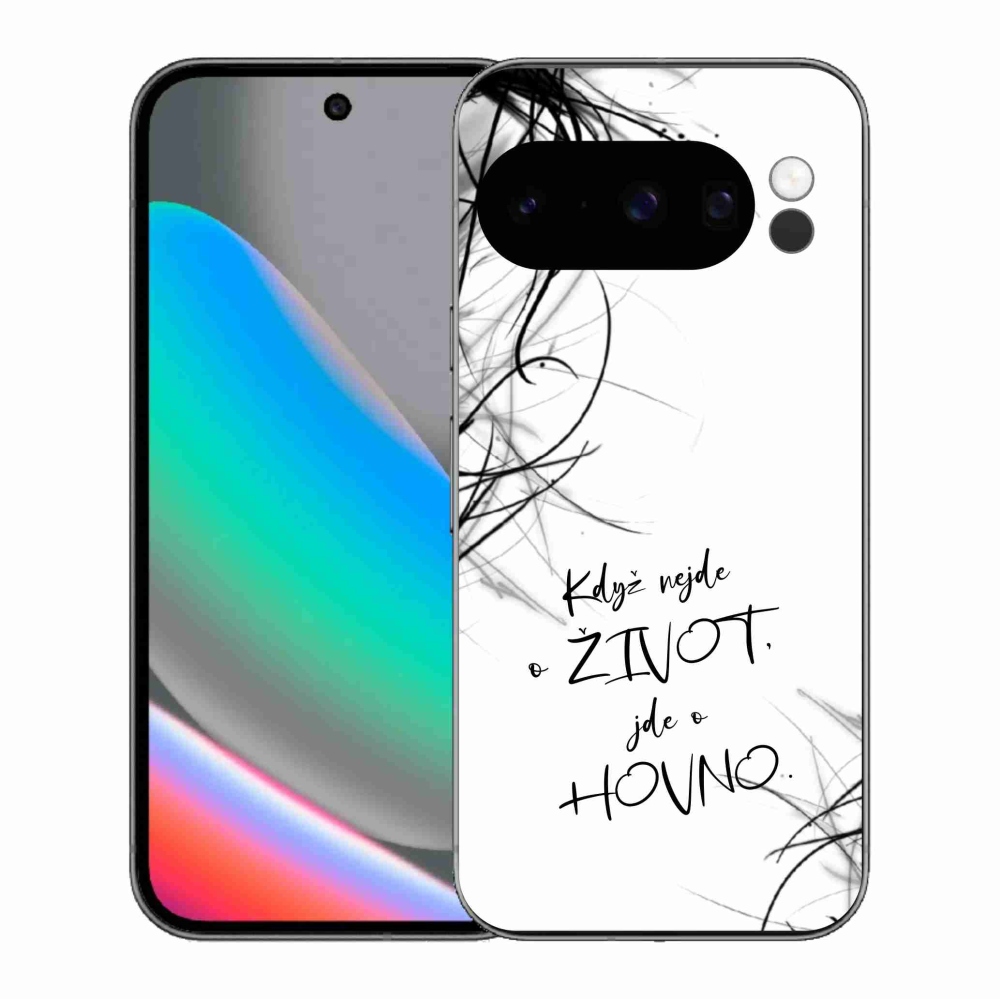 Gélový kryt mmCase na Google Pixel 10 Pro - vtipný text 16 biele pozadie
