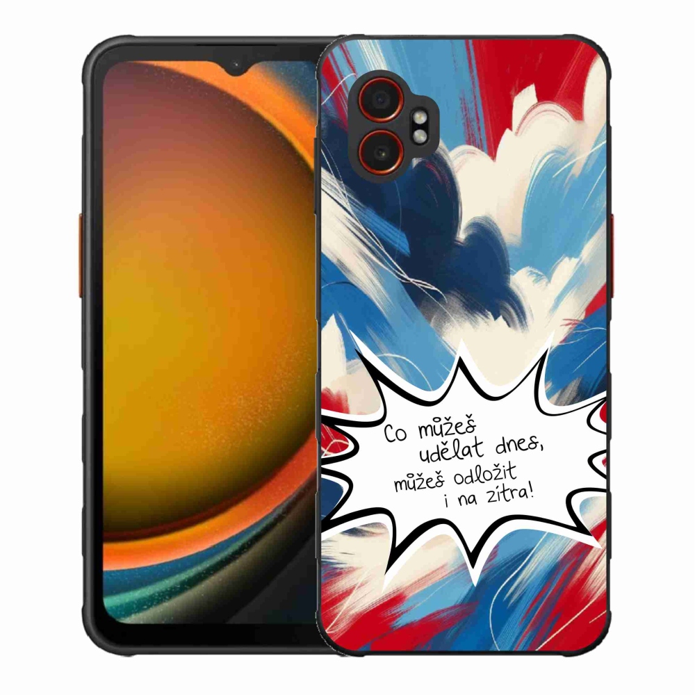 Gélový kryt mmCase na Samsung Galaxy Xcover 7 Pro - vtipný text 9 biele pozadie