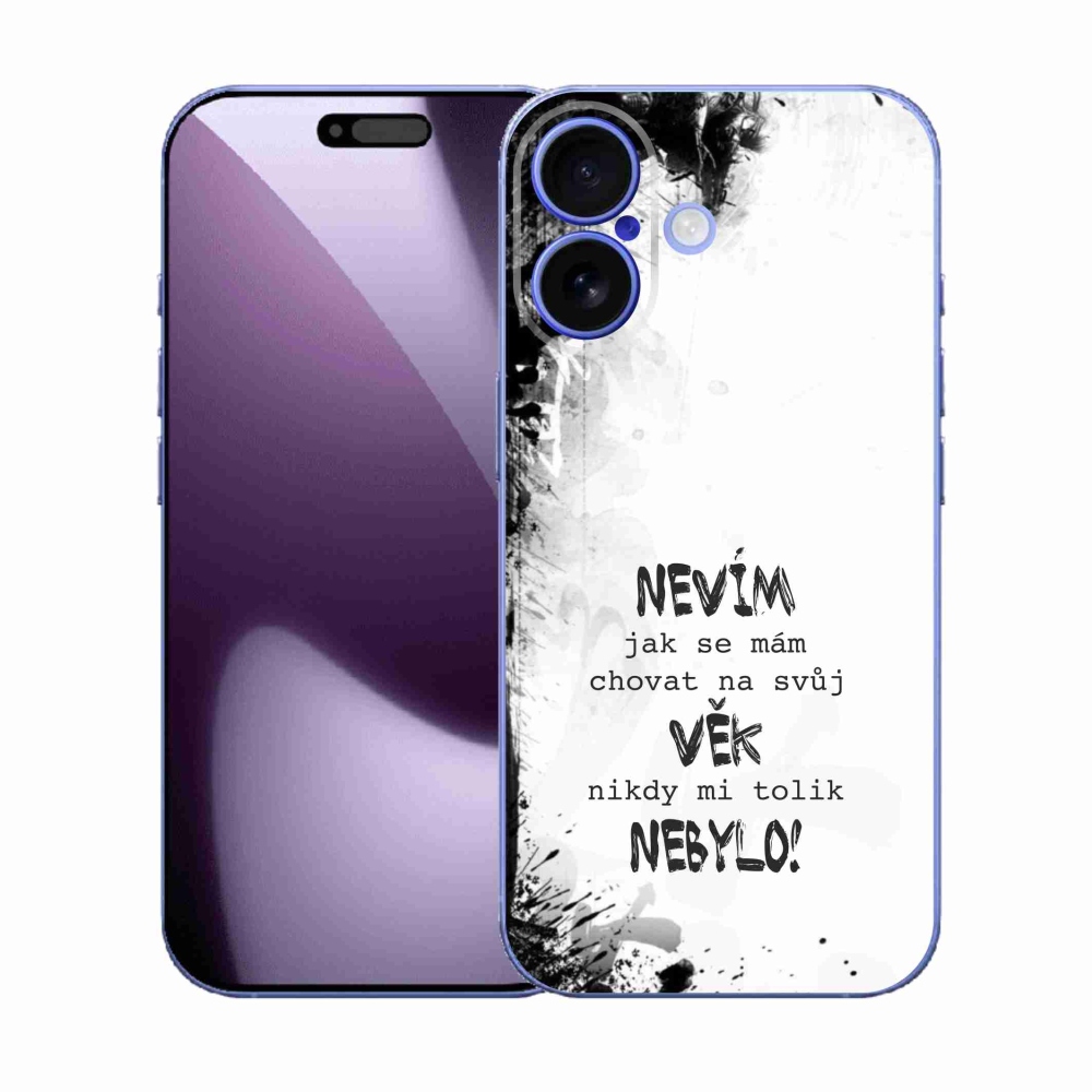 Gélový kryt mmCase na iPhone 17 - vtipný text 14 biele pozadie