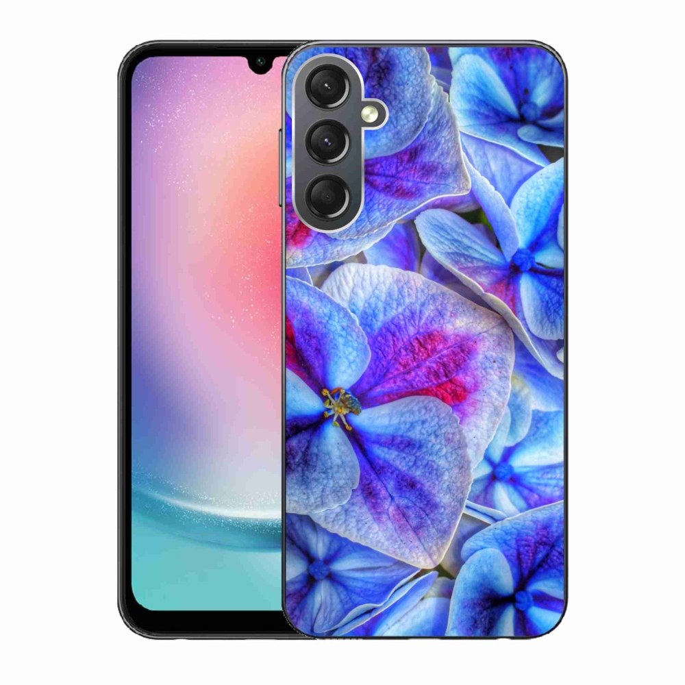 Gélový kryt mmCase na Samsung Galaxy A24 - modré kvety 1