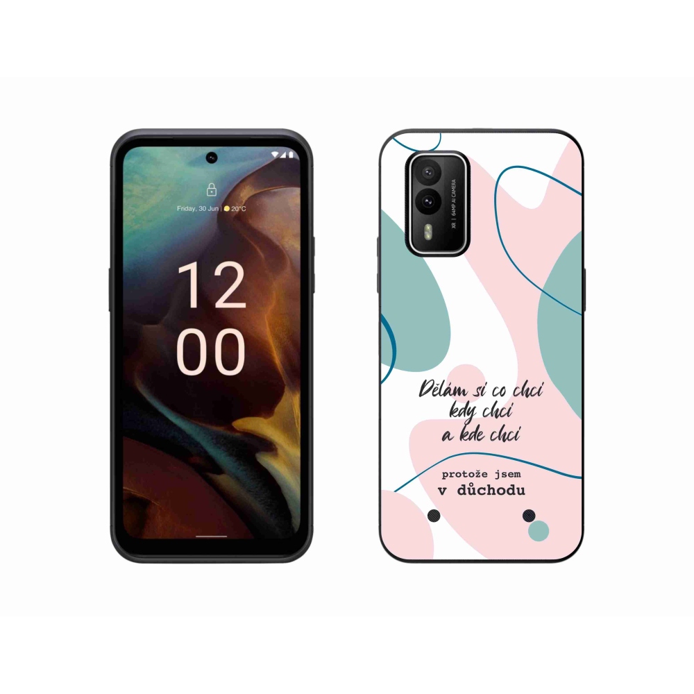 Gélový kryt mmCase na Nokia XR21 - vtipný text 10 biele pozadie